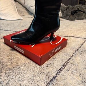 Black wide width 9 bootie heels